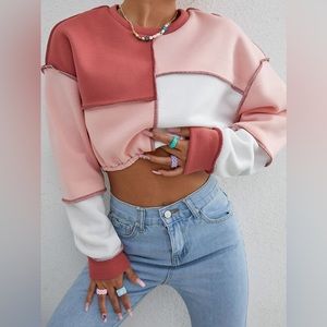 Shein Patchwork Color block cropped sweater